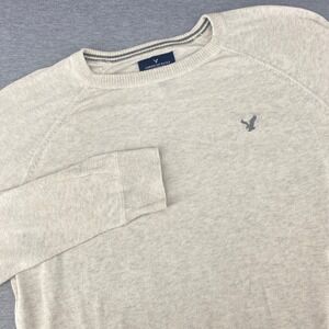 American Eagle Outfitters Beige Crewneck Sweater Preppy‎ Casual Classic Fit L